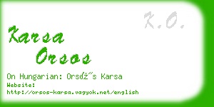 karsa orsos business card